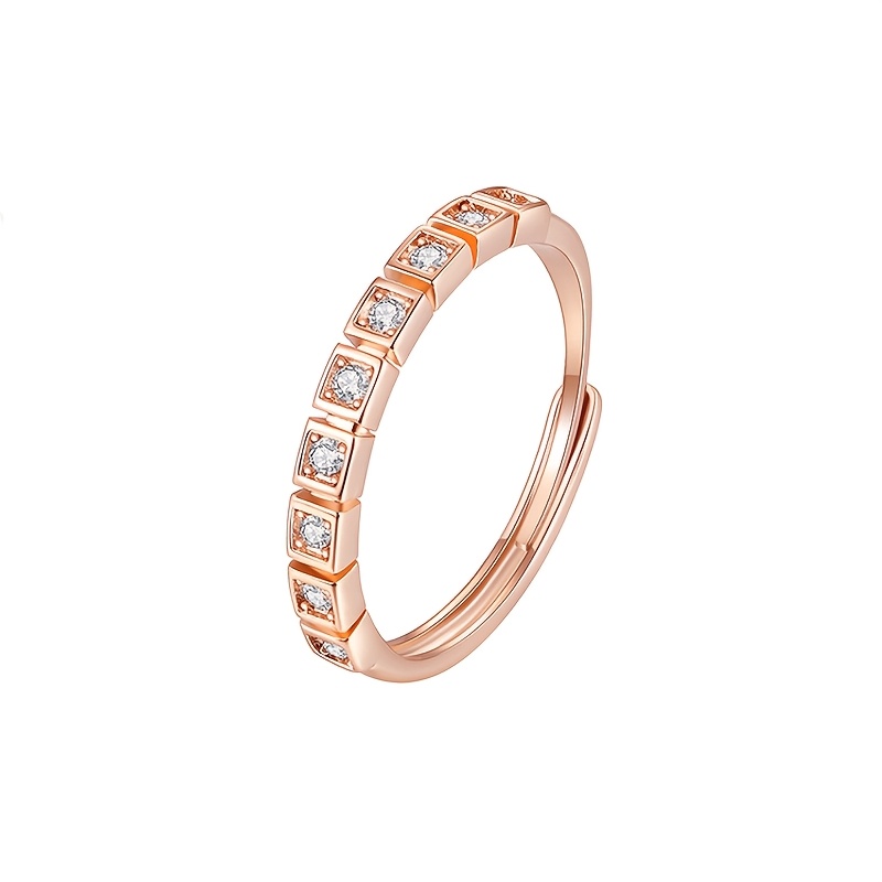 Fashionable Women's Small Ice Cube Ring with Geometric Design